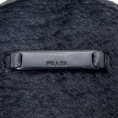 Prada Pouch Black Nero Case Calf Hair Leather 78