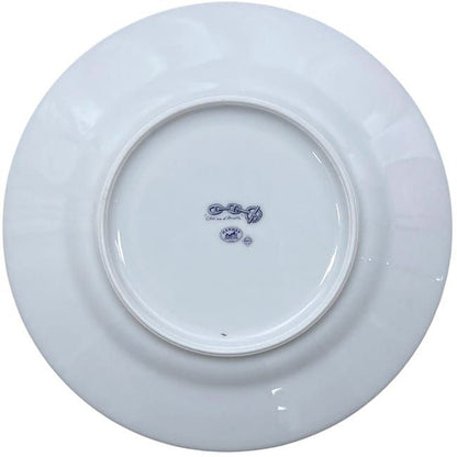 Hermes Plate White Blue Chaine D'ancre Round Ceramic