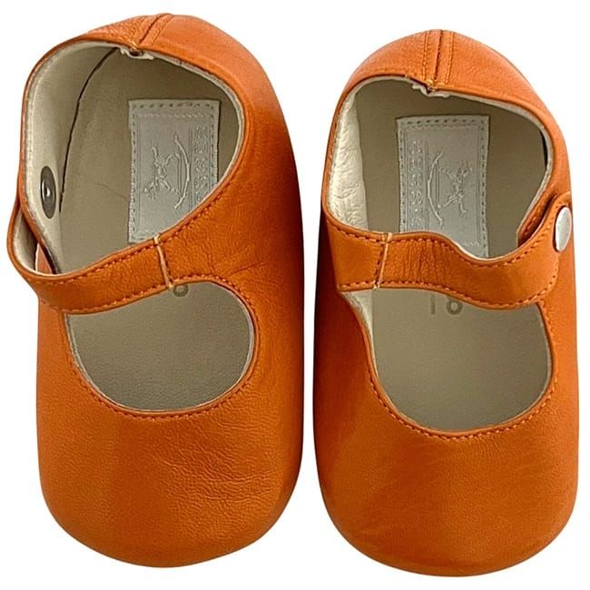 Hermes Baby Shoes Orange Addada Leather