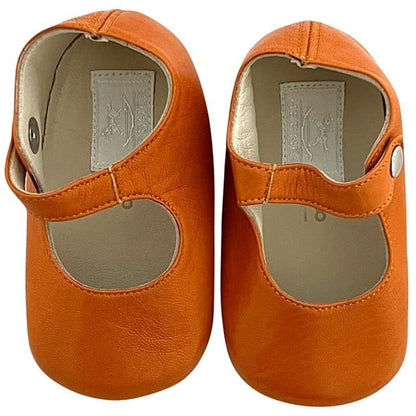 Hermes Baby Shoes Orange Addada Leather