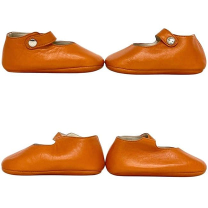 Hermes Baby Shoes Orange Addada Leather