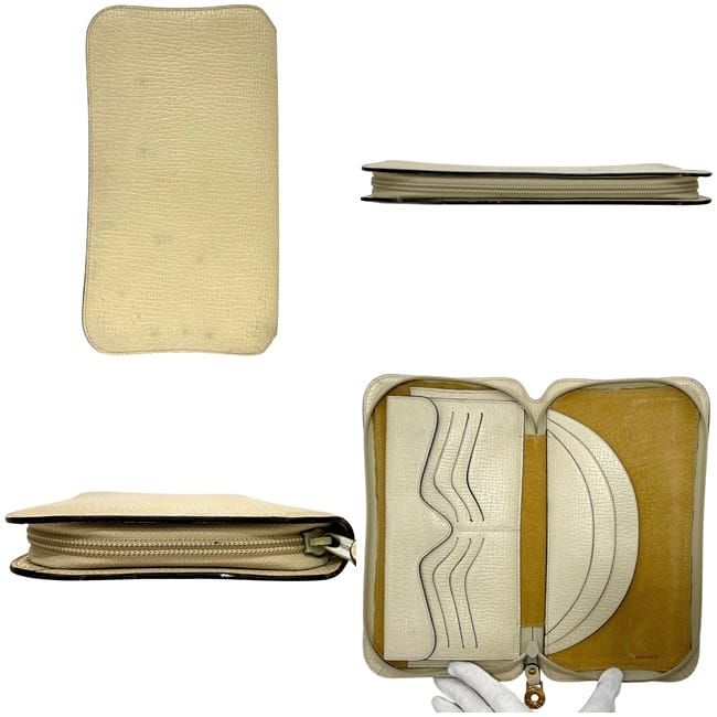 Loewe Zip Around Organizer Beige Travel Pouch Leather