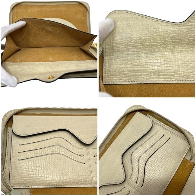 Loewe Zip Around Organizer Beige Travel Pouch Leather