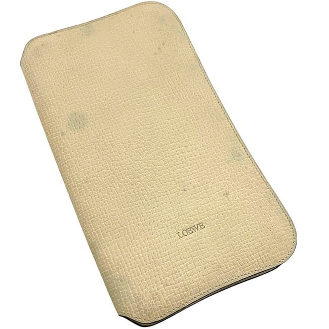 Loewe Zip Around Organizer Beige Travel Pouch Leather