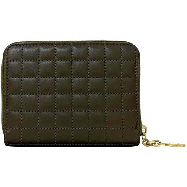 Celine Coin Case Khaki Green Purse Leather