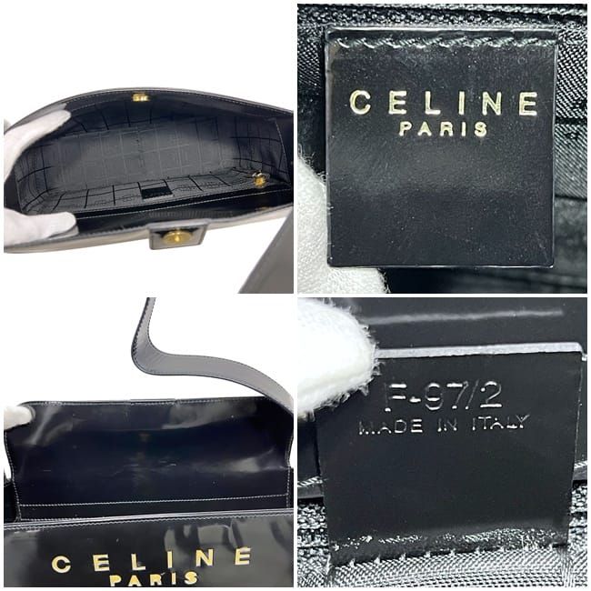 Celine Shoulder Bag Black Leather 97 2