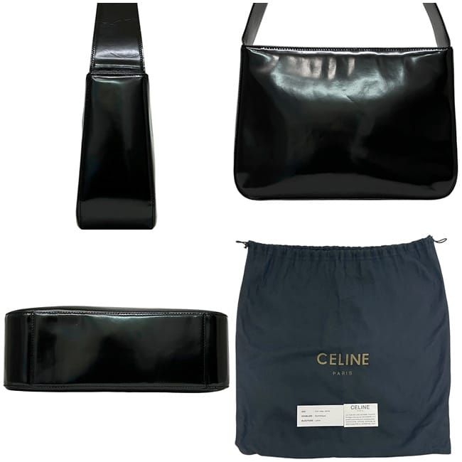 Celine Shoulder Bag Black Leather 97 2
