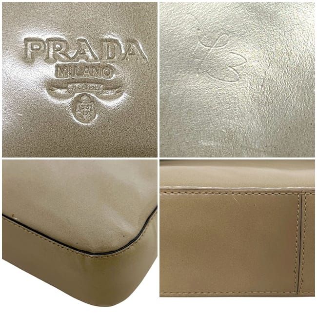 Prada Shoulder Bag Beige Cammello Gradation