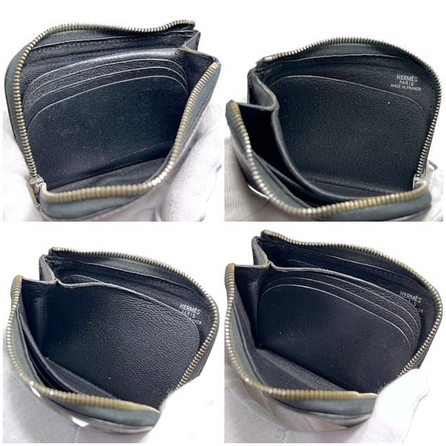 Hermes Coin Case Remix Black Purse Leather
