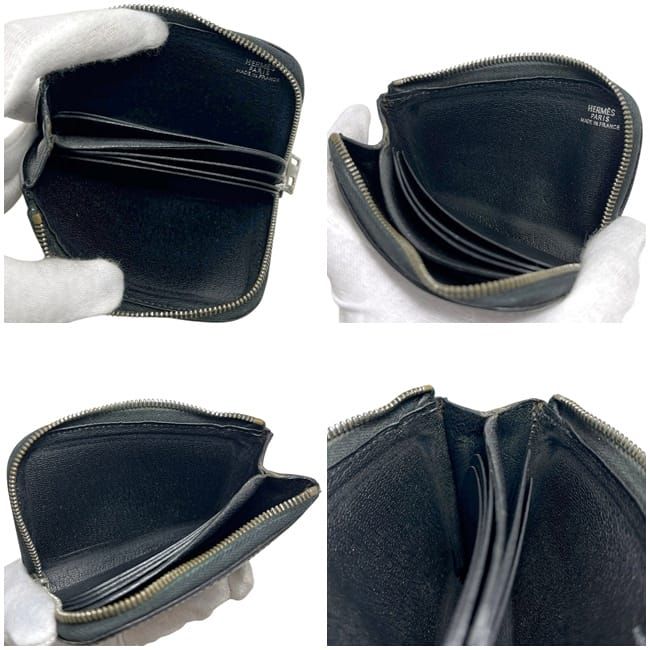 Hermes Coin Case Remix Black Purse Leather