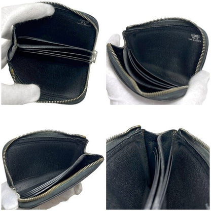 Hermes Coin Case Remix Black Purse Leather