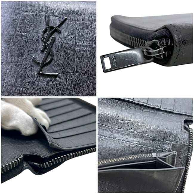 Saint Laurent Zip Around Wallet Black