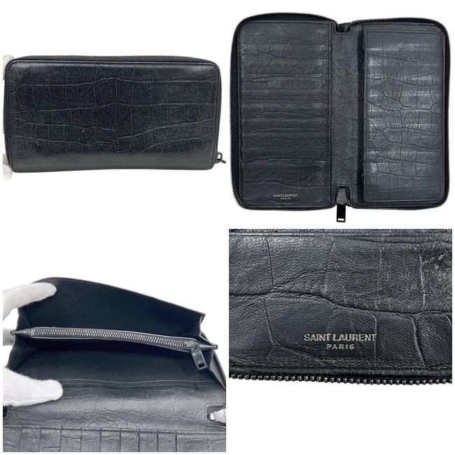 Saint Laurent Zip Around Wallet Black
