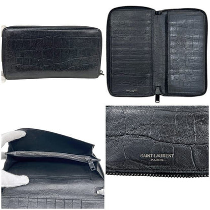 Saint Laurent Zip Around Wallet Black