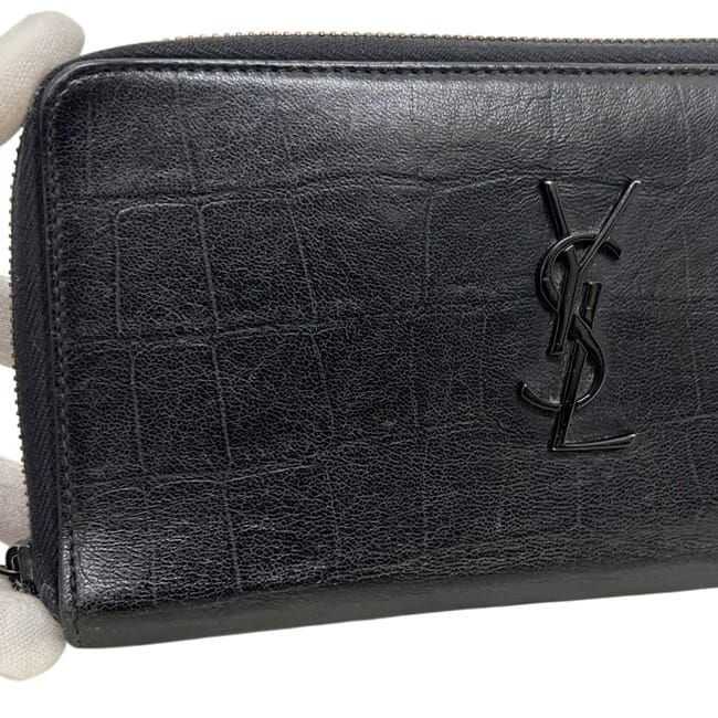 Saint Laurent Zip Around Wallet Black