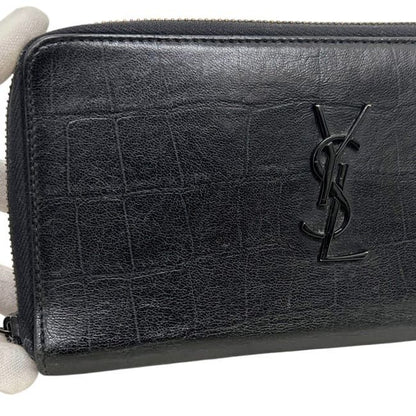 Saint Laurent Zip Around Wallet Black