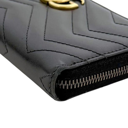 Gucci Zip Around Wallet Black GG Marmont