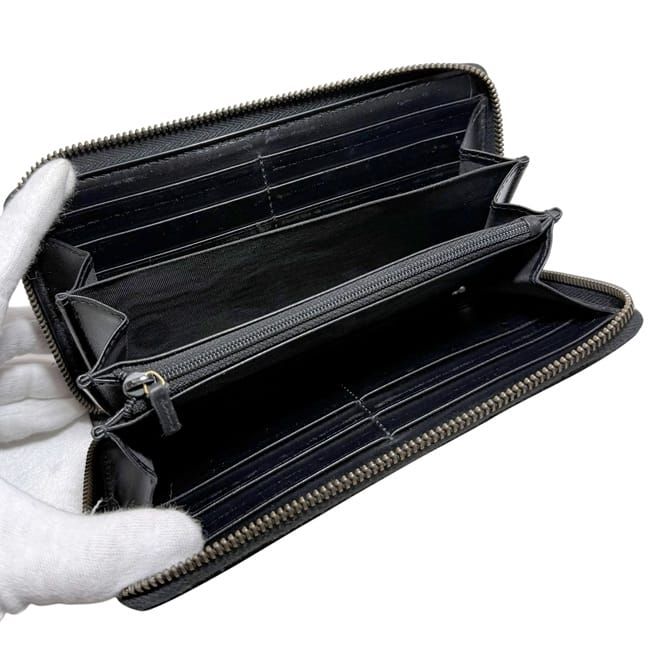 Gucci Zip Around Wallet Black GG Marmont