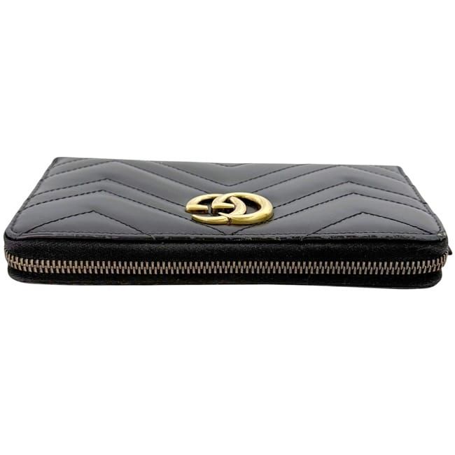 Gucci Zip Around Wallet Black GG Marmont