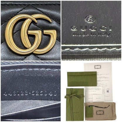 Gucci Zip Around Wallet Black GG Marmont
