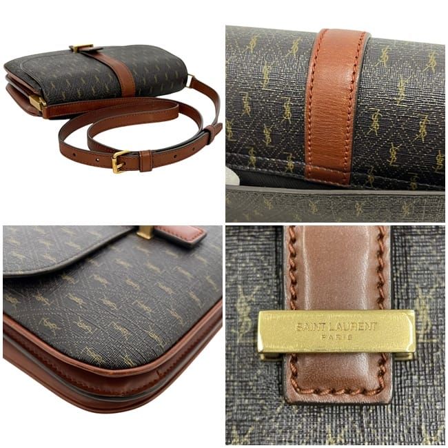 Saint Laurent Shoulder Bag Satchel Dark Brown