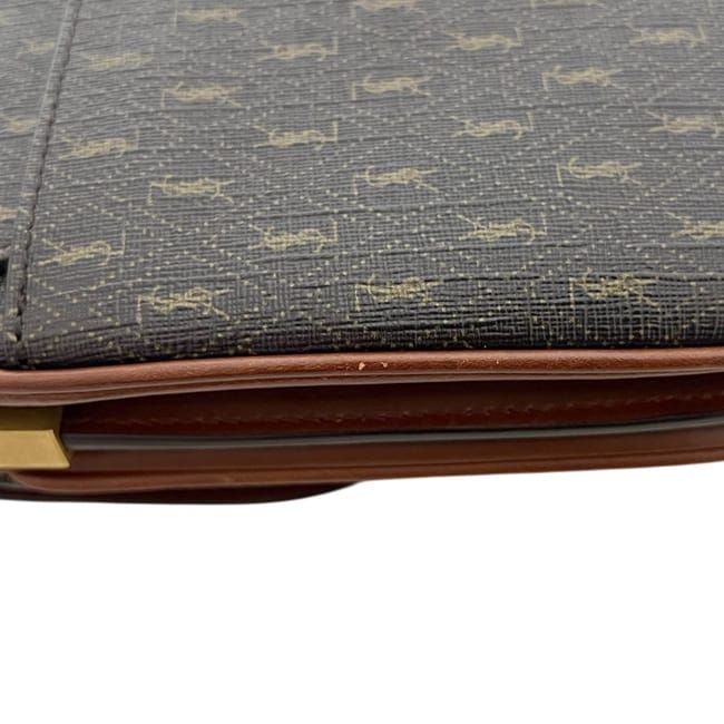 Saint Laurent Shoulder Bag Satchel Dark Brown