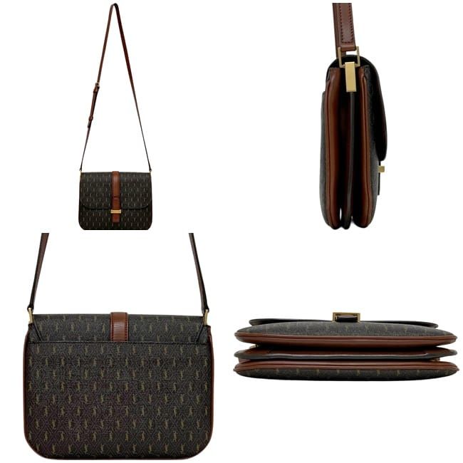 Saint Laurent Shoulder Bag Satchel Dark Brown
