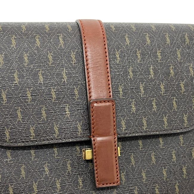 Saint Laurent Shoulder Bag Satchel Dark Brown