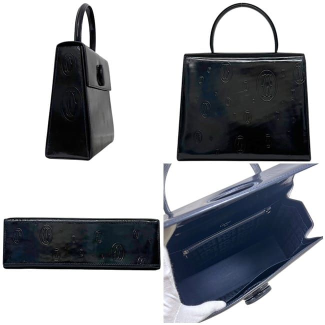 Cartier Handbag Dark Navy Happy Birthday Patent