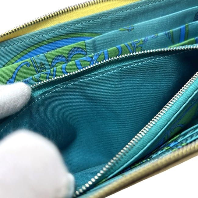 Hermes Zip Around Wallet Azap Silk in Yellow