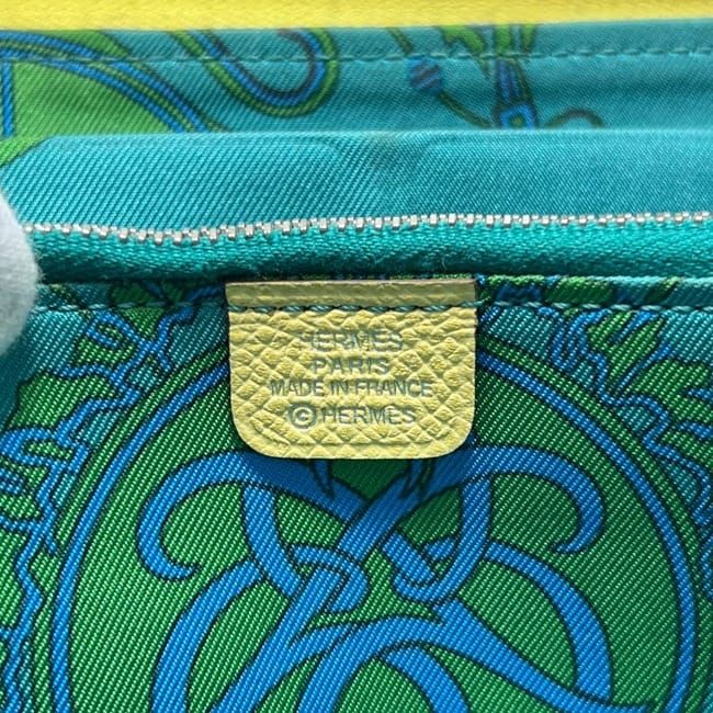 Hermes Zip Around Wallet Azap Silk in Yellow