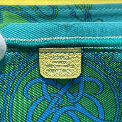 Hermes Zip Around Wallet Azap Silk in Yellow