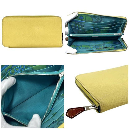 Hermes Zip Around Wallet Azap Silk in Yellow