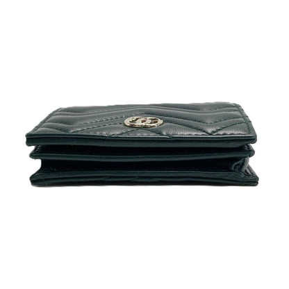 Gucci GG Marmont Double Card Case Wallet Green Bifold Box with Cloth Handbag
