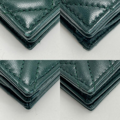 Gucci GG Marmont Double Card Case Wallet Green Bifold Box with Cloth Handbag