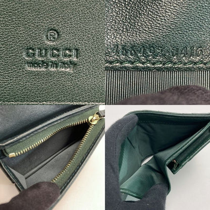 Gucci GG Marmont Double Card Case Wallet Green Bifold Box with Cloth Handbag
