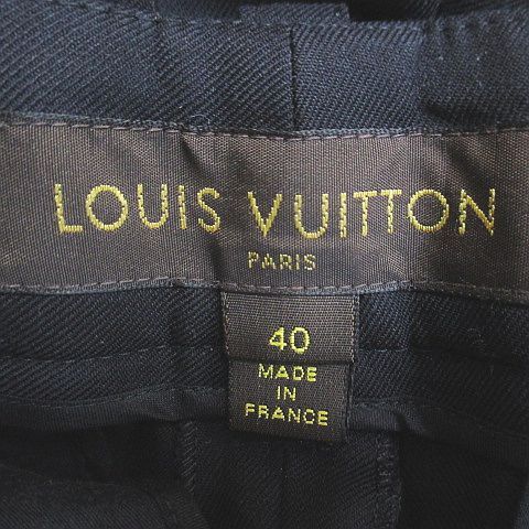 Louis Vuitton Calf Length Tapered Pants Zip Fly 40 Black Wool Fabric