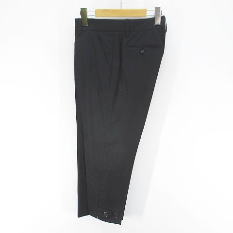 Louis Vuitton Calf Length Tapered Pants Zip Fly 40 Black Wool Fabric