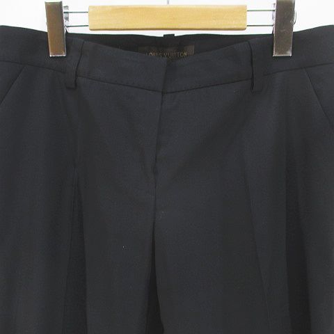 Louis Vuitton Calf Length Tapered Pants Zip Fly 40 Black Wool Fabric