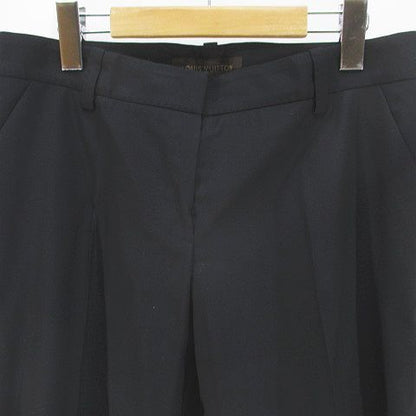 Louis Vuitton Calf Length Tapered Pants Zip Fly 40 Black Wool Fabric