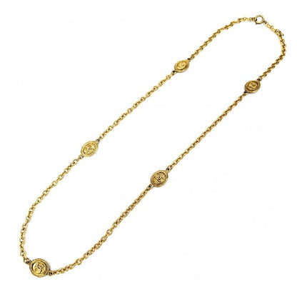 Chanel Necklace CC Logo Long Gold Plated