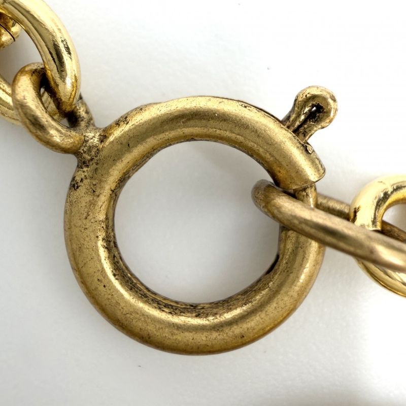 Chanel Necklace CC Logo Long Gold Plated