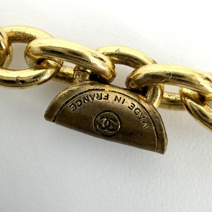 Chanel Necklace CC Logo Long Gold Plated