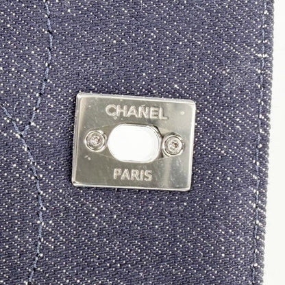 Chanel 2-Way Quilted CC Logo Shoulder Bag Crossbody Chain Turnlock Denim