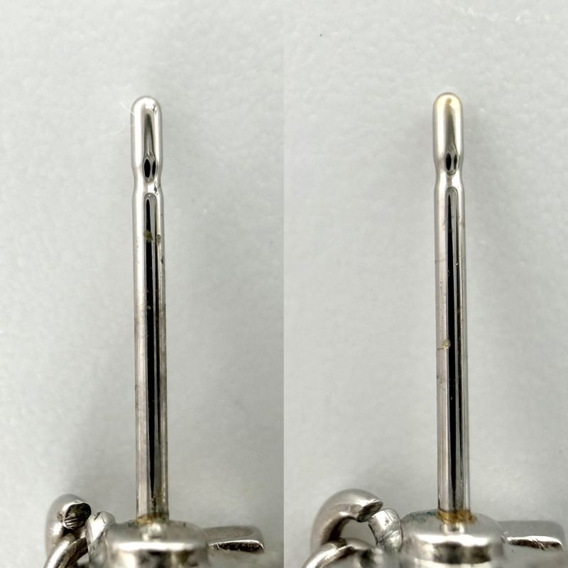 Chanel Earrings CC Logo Swing Rhinestone White Silver