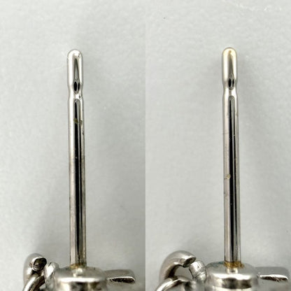 Chanel Earrings CC Logo Swing Rhinestone White Silver