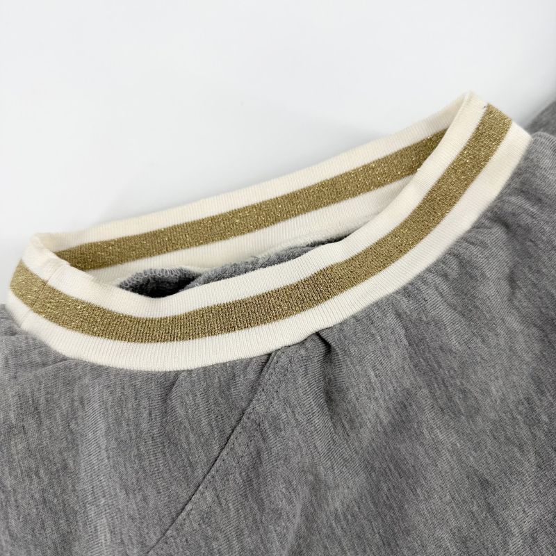 Gucci Top Sleeveless Sweatshirt V-neck M Gray Cotton Spring Summer