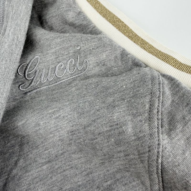 Gucci Top Sleeveless Sweatshirt V-neck M Gray Cotton Spring Summer