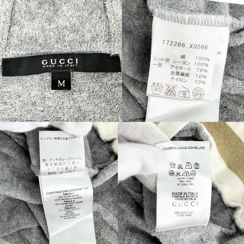 Gucci Top Sleeveless Sweatshirt V-neck M Gray Cotton Spring Summer