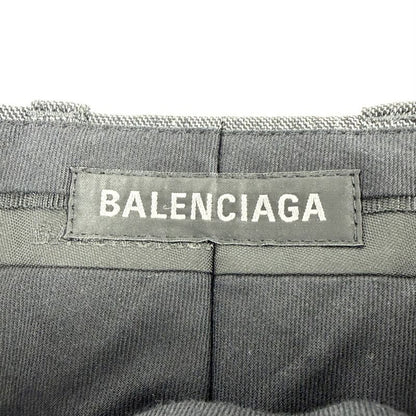 Balenciaga Pants Check Wide 34 Gray Black Wool